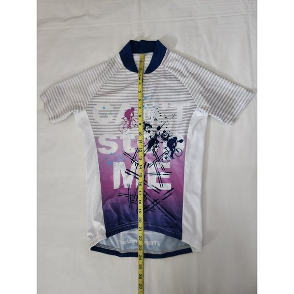 Free Fisher Big Kids Striped Powder CAN'T STOP ME Bike Cycling Jersey Size 3XL - Picture 9 of 9